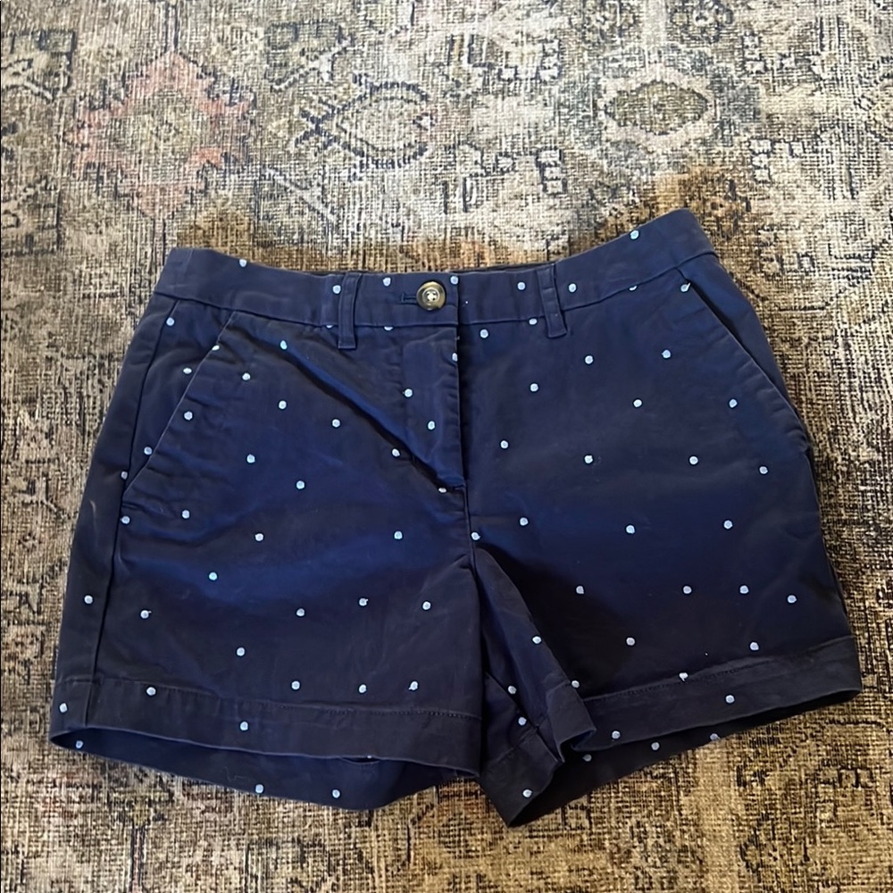 Boden Navy Polka Dot Women's Shorts Size 2 Chino Shorts